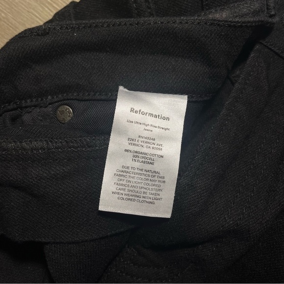 Reformation ultra high rise straight leg Jean black - Picture 6 of 8